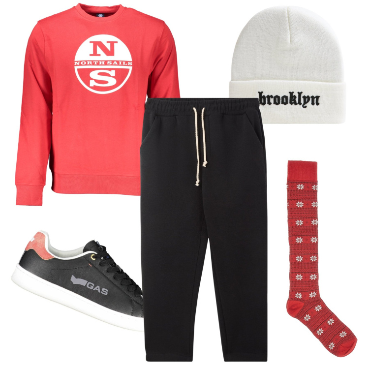 Outfit uomo - Il berretto bianco. Stile Casual per Sport. Abbinamento con berretti, pantaloni, calzini, felpe, sneakers.