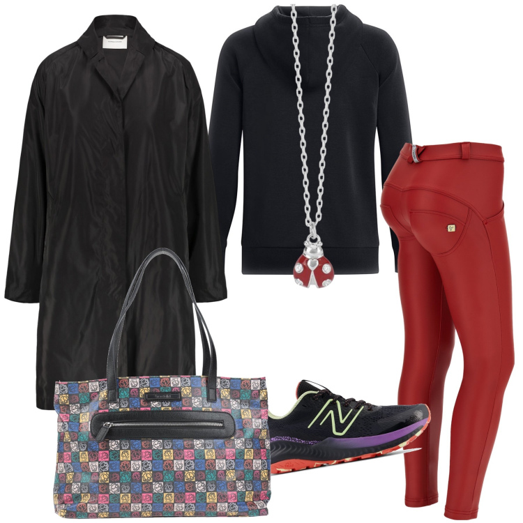 Outfit donna - Pantaloni push up. Stile Basic per Tutti i giorni. Abbinamento con borse a mano, collane, sneakers, pantaloni skinny, felpe con cappuccio, trench.