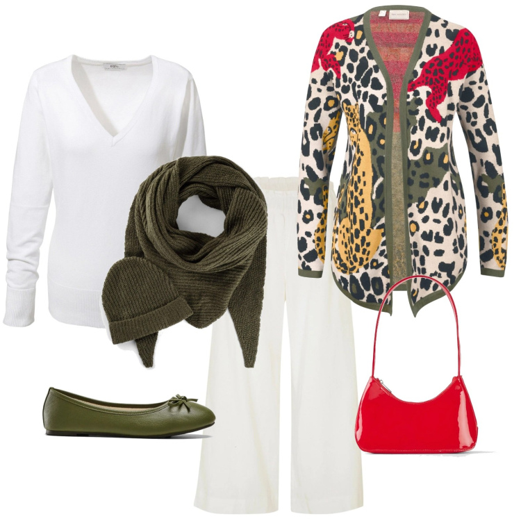 Outfit donna - Bonprix - Party Glam. Stile Chic per Serata fuori. Abbinamento con sciarpe, cardigans, pantaloni culotte, maglieria, ballerine, borse a mano.