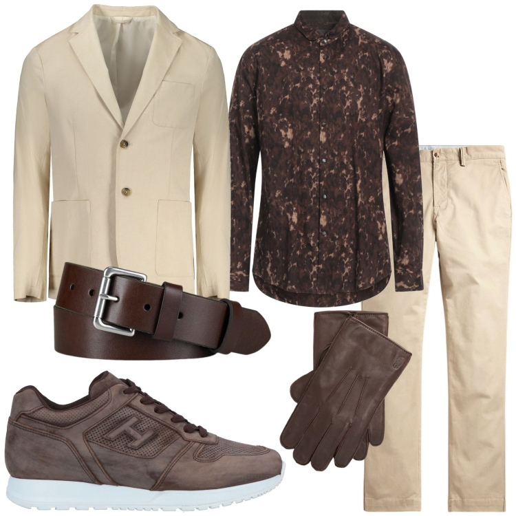 Outfit uomo - Sartoriale flessibile. Stile Urban per Ufficio. Abbinamento con sneakers, camicie, pantaloni, cinture, guanti, giacche.