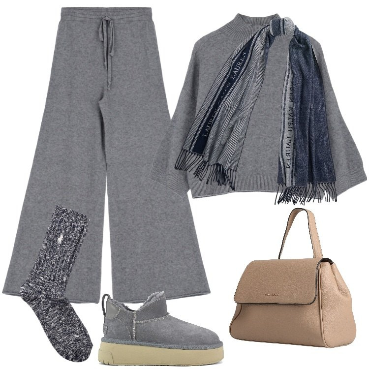Outfit donna - Total look #2013630. Stile Basic per Tutti i giorni. Abbinamento con zaini, pantaloni, pullovers, calzini, sciarpe, stivali.