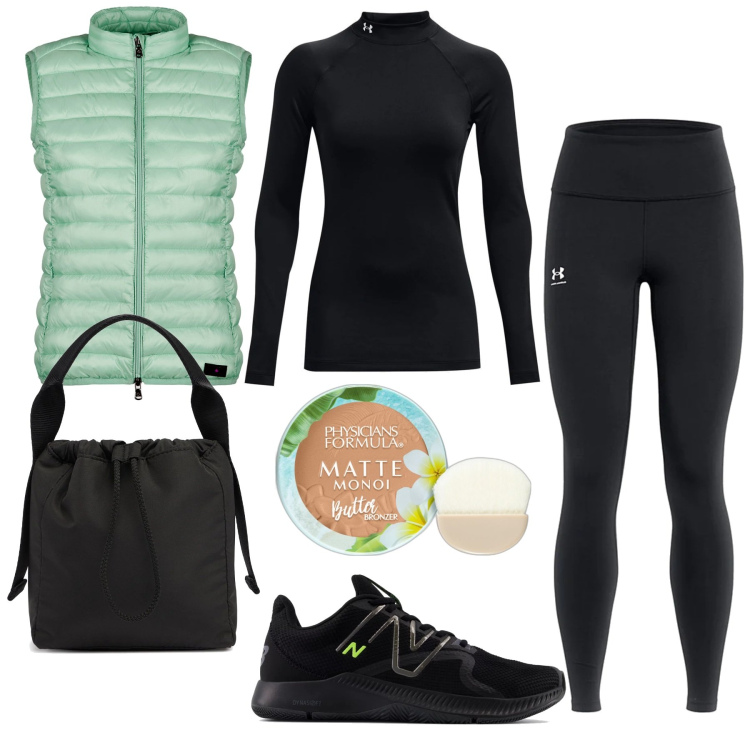 Outfit donna - Sport. Stile Basic per Sport. Abbinamento con terre, sneakers, piumini, pullovers, borse a mano, leggings.