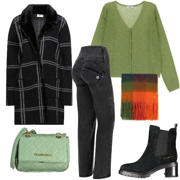 Outfit donna - Must have winner. Stile Urban per Tutti i giorni. Abbinamento con trench, jeans, cardigans, stole, stivaletti, borse a tracolla.