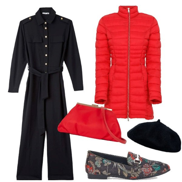 Outfit donna - Lo spirito d\'oltralpe. Stile Urban per Tutti i giorni. Abbinamento con tute, piumini, cappelli e berretti, pochette, mocassini.