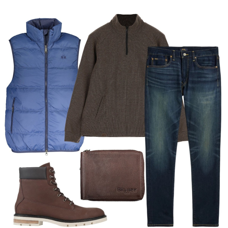 Outfit uomo - La maglia a lupetto. Stile Urban per Ufficio. Abbinamento con stivali e stivaletti, felpe, jeans, giacche, portafogli.