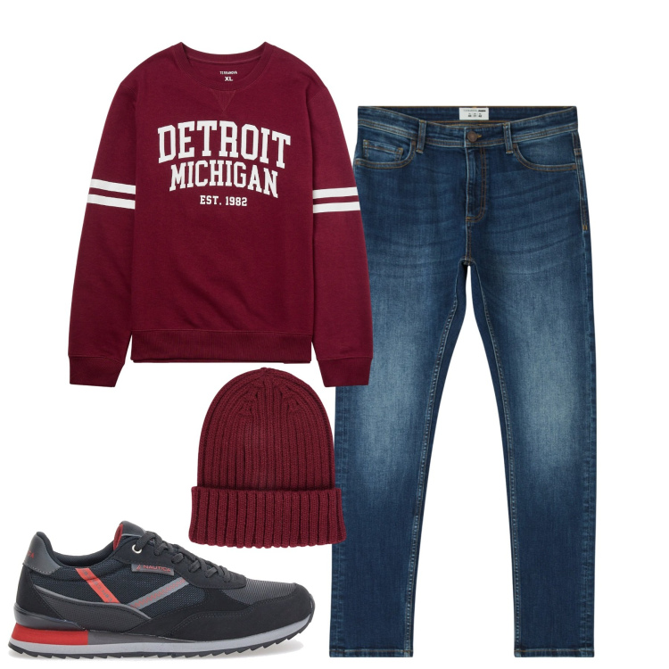 Outfit uomo - City. Stile Casual per Tutti i giorni. Abbinamento con jeans skinny, felpe, sneakers, berretti.