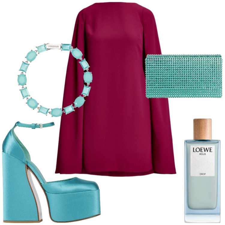Outfit donna - A teatro. Stile Vintage retrò per Serata fuori. Abbinamento con décolleté, borse a mano, profumi, braccialetti, vestiti.