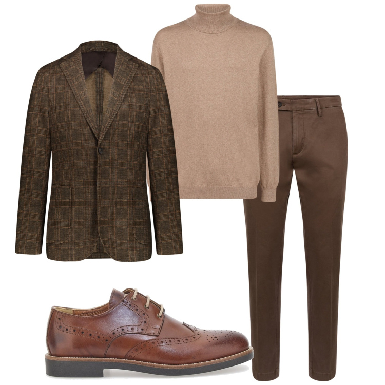 Outfit uomo - Doppelganger. Stile Business/Elegante per Serata speciale. Abbinamento con giacche, pantaloni chino, scarpe stringate, maglieria.