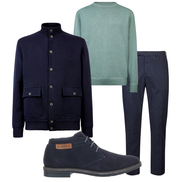 Outfit uomo - Doppelganger. Stile Urban per Ufficio. Abbinamento con scarpe stringate, giacche, maglieria, pantaloni.