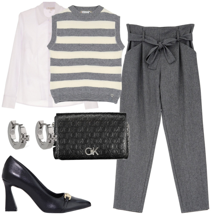 Outfit donna - Dicembre. Stile Urban per Tutti i giorni. Abbinamento con camicie, maglieria, pantaloni, stivaletti, orecchini, borse a tracolla.