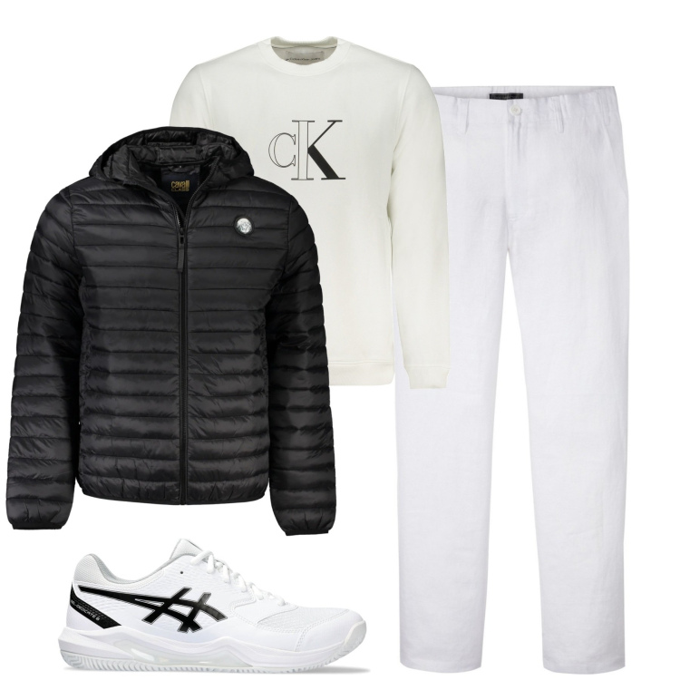 Outfit uomo - White. Stile Casual per Tutti i giorni. Abbinamento con pantaloni, sneakers, giacche, felpe.