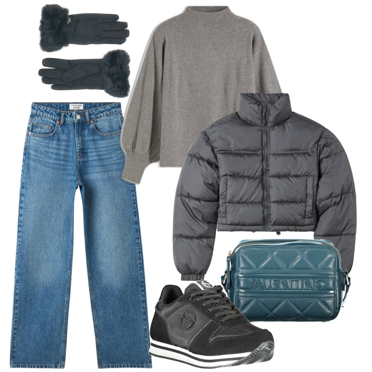 Outfit donna - I guanti chic. Stile Casual per Tutti i giorni. Abbinamento con maglieria, jeans, blazer, sneakers, borse a tracolla, guanti.