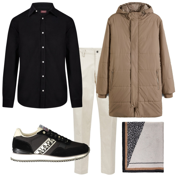 Outfit uomo - Camicia in velluto. Stile Trendy per Tutti i giorni. Abbinamento con giacche, sciarpe e foulard, pantaloni, sneakers, camicie.