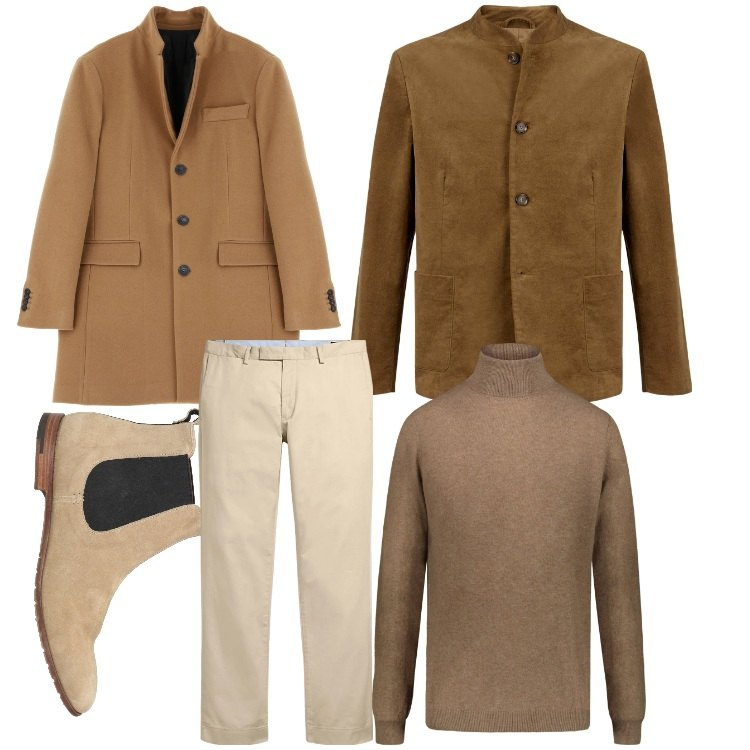 Outfit uomo - Un cappotto per me. Stile Business/Elegante per Ufficio. Abbinamento con stivali e stivaletti, cappotti, pantaloni chino, giacche, maglieria.