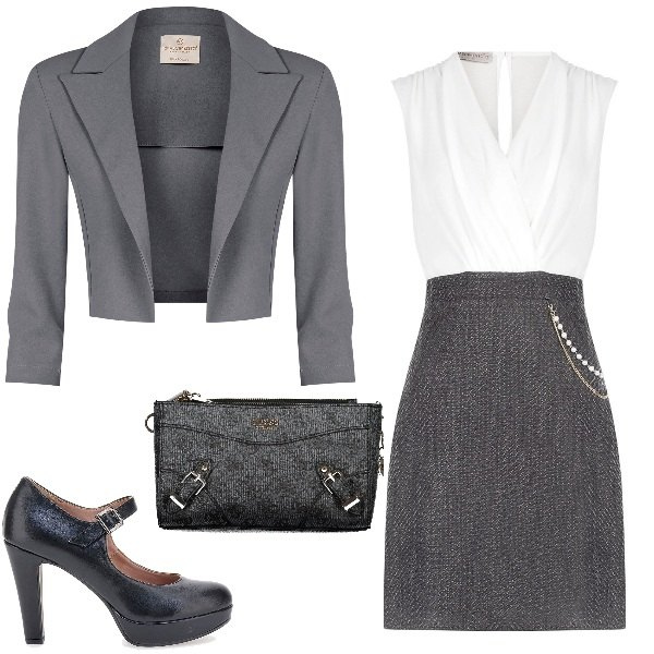 Outfit donna - Tacco 10. Stile Chic per Serata fuori. Abbinamento con vestiti a tubino, blazer, décolleté, borse a tracolla.