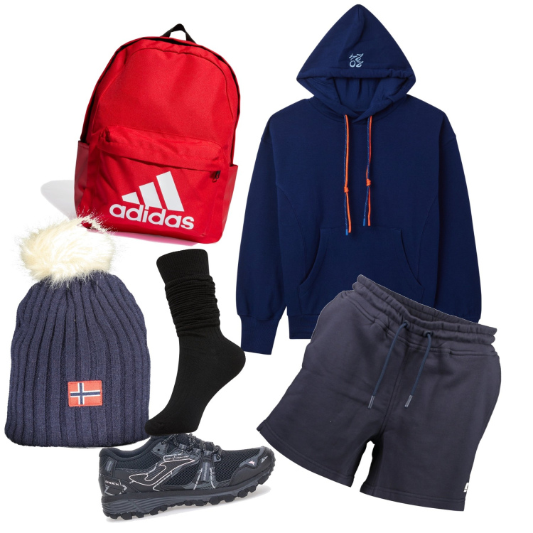 Outfit donna - In palestra. Stile Basic per Sport. Abbinamento con calzini, felpe sportive, scarpe sportive, berretti, borse sportive, pantaloni.
