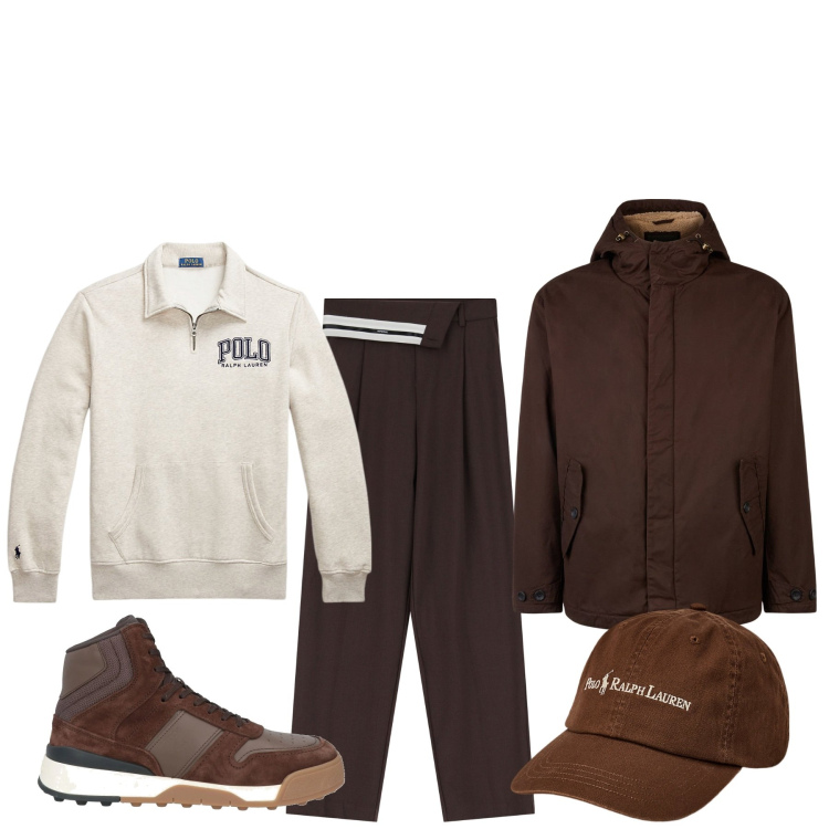 Outfit uomo - Riunione tra vecchi amici. Stile Urban per Tutti i giorni. Abbinamento con sneakers alte, pantaloni a palazzo, felpe, cappelli, giacche.