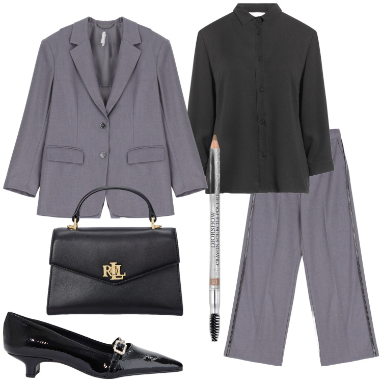 Outfit donna - Buongiorno avvocato. Stile Bon Ton per Ufficio. Abbinamento con camicie, matite sopracciglia, ballerine, blazer, pantaloni, borse a mano.
