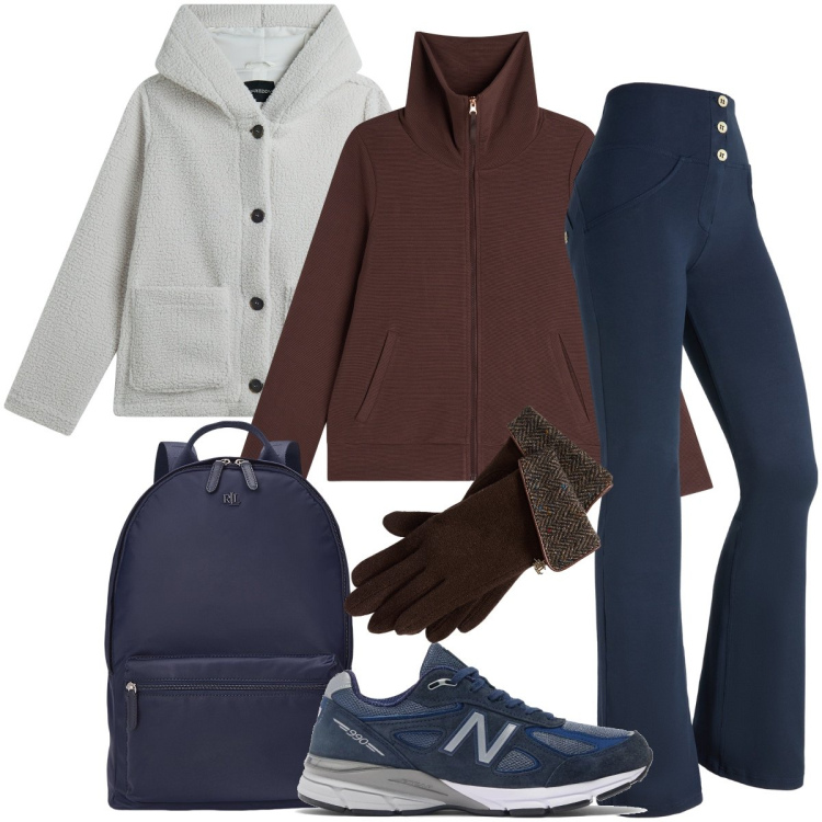 Outfit donna - La giacca pile. Stile Sporty chic per Tutti i giorni. Abbinamento con sneakers, pantaloni skinny, blazer, felpe, zaini, guanti.