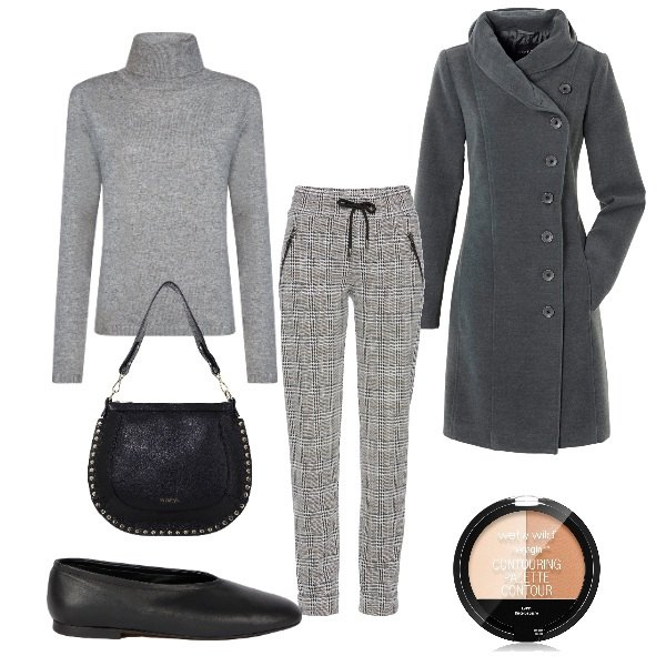 Outfit donna - Ballerine urban. Stile Urban per Ufficio. Abbinamento con pantaloni, cappotti, terre, borse a spalla, maglieria, ballerine.