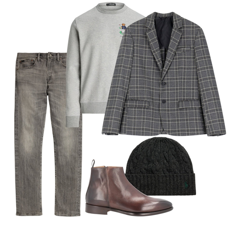 Outfit uomo - In giacca e felpa. Stile Casual per Tutti i giorni. Abbinamento con stivali e stivaletti, giacche, berretti, jeans, felpe.