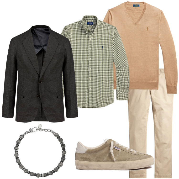 Outfit uomo - Wow per me. Stile Trendy per Tutti i giorni. Abbinamento con braccialetti, pantaloni, maglieria, camicie, giacche, sneakers.