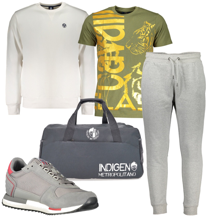 Outfit uomo - Mi iscrivo in palestra. Stile Casual per Sport. Abbinamento con borse sportive, pantaloni, sneakers, t-shirt, felpe.