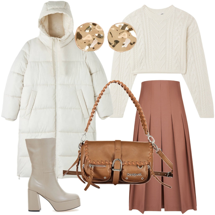 Outfit donna - Orecchini scintillanti x le feste. Stile Bon Ton per Serata fuori. Abbinamento con piumini, maglieria, stivali, gonne longuette, borse a spalla, orecchini.