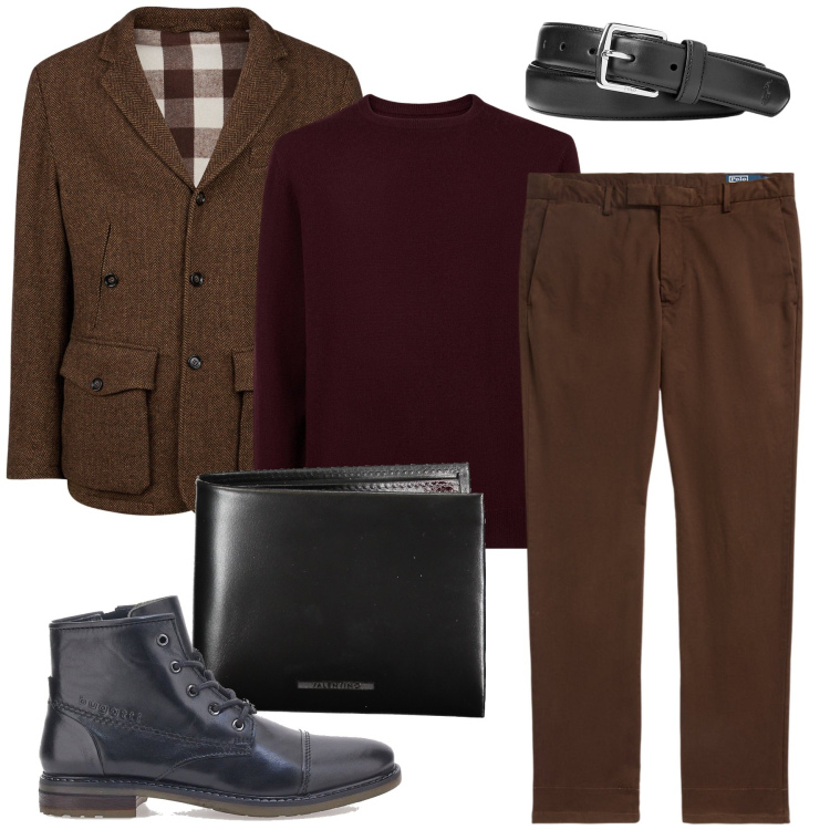 Outfit uomo - Accessori neri. Stile Business/Elegante per Serata speciale. Abbinamento con cinture, pantaloni, stivali e stivaletti, maglieria, giacche, portafogli.