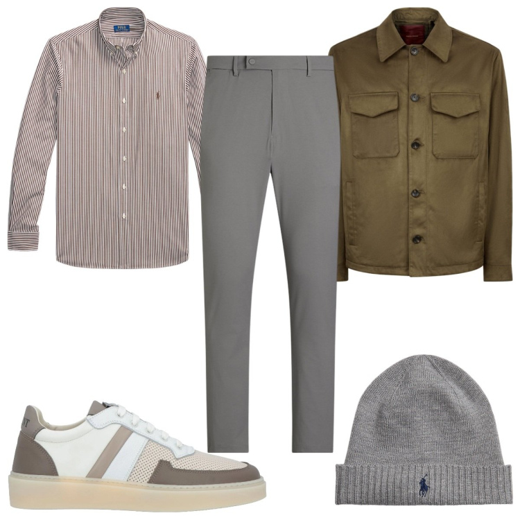 Outfit uomo - Total look #2017314. Stile Casual per Tutti i giorni. Abbinamento con sneakers, berretti, camicie, pantaloni, giacche.