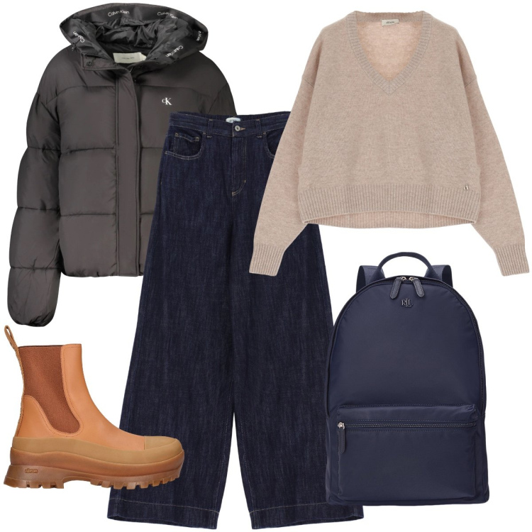 Outfit donna - Gli stivaletti trendy. Stile Casual per Tutti i giorni. Abbinamento con jeans, maglieria, zaini, stivali, blazer.