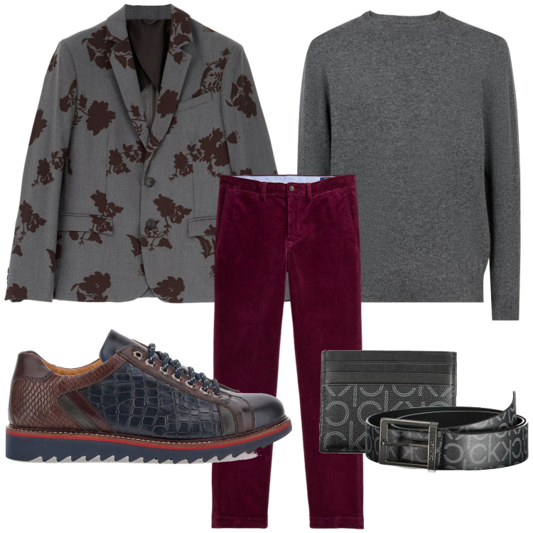 Outfit uomo - Serata fashion. Stile Urban per Serata speciale. Abbinamento con giacche, pantaloni, maglieria, scarpe stringate, portafogli.