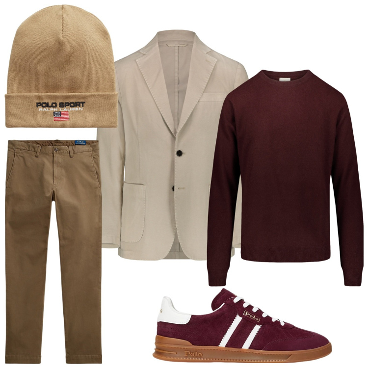 Outfit uomo - Mai senza cappello. Stile Casual per Tutti i giorni. Abbinamento con pantaloni, sneakers, berretti, giacche, maglieria.