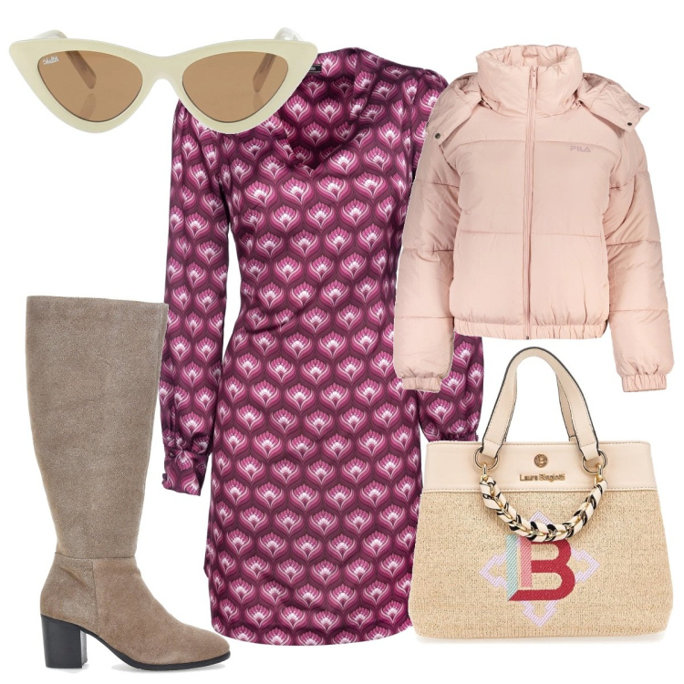 Outfit donna - Total look #2017461. Stile Trendy per Tutti i giorni. Abbinamento con occhiali da sole, vestiti a tubino, stivali, blazer, borse a mano.