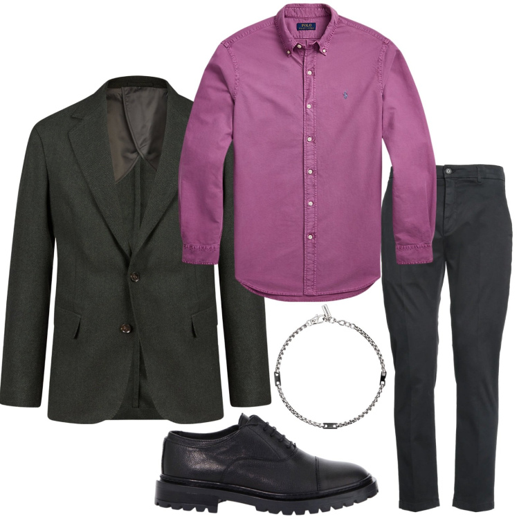Outfit uomo - Outfit per le feste. Stile Urban per Serata speciale. Abbinamento con pantaloni, braccialetti, scarpe stringate, camicie, giacche.