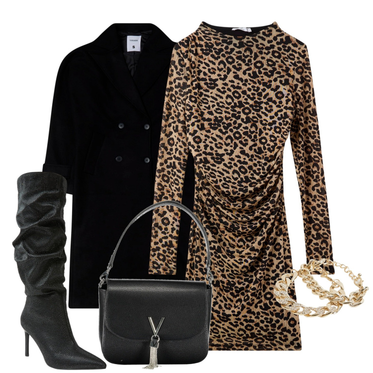 Outfit donna - Total look #2017944. Stile Glamour per Serata fuori. Abbinamento con vestiti lunghi, stivali, braccialetti, cappotti, borse a spalla.