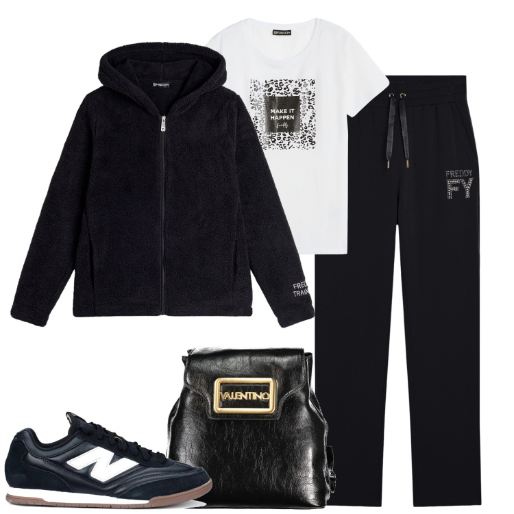 Outfit donna - Freddy. Stile Casual per Tutti i giorni. Abbinamento con sneakers, felpe, pantaloni, t-shirt, zaini.