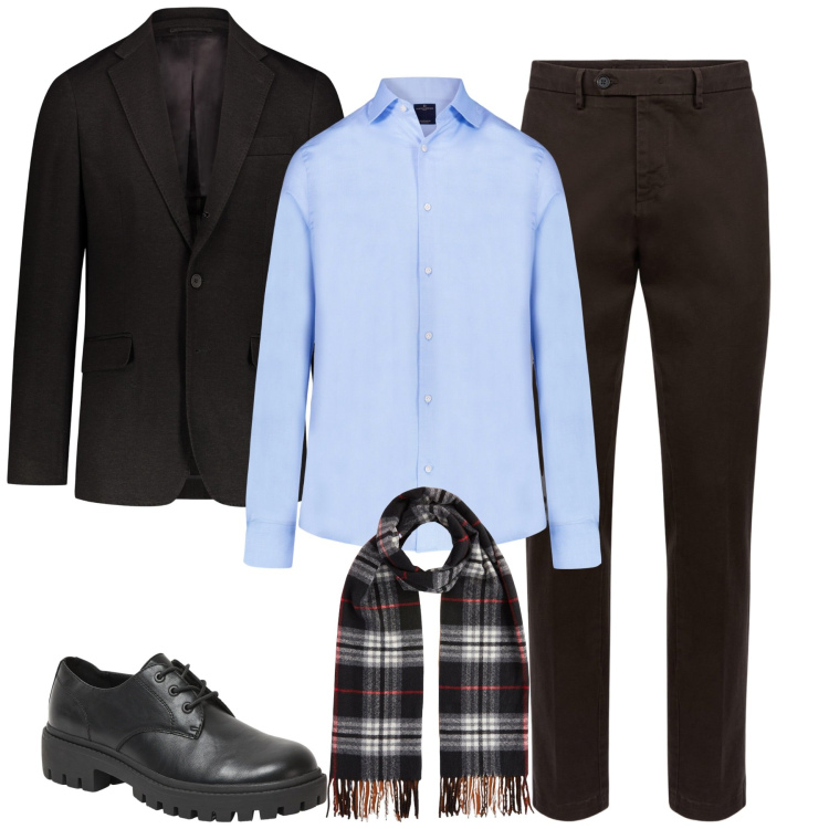 Outfit uomo - Sontuoso marrone. Stile Trendy per Tutti i giorni. Abbinamento con scarpe stringate, camicie, giacche, pantaloni chino, sciarpe.