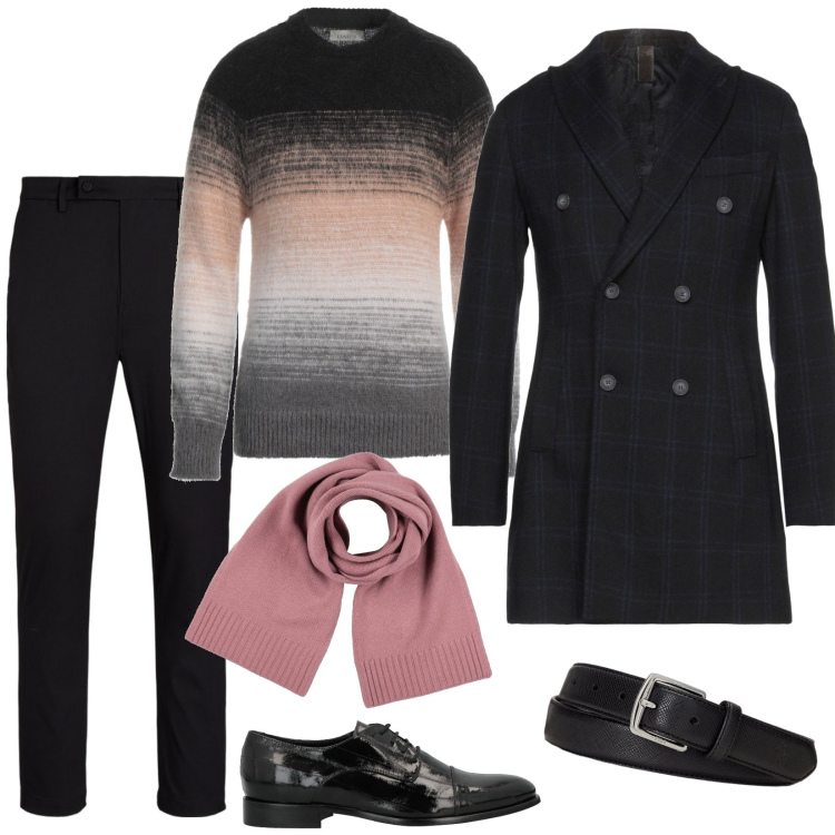 Outfit uomo - My only love. Stile Trendy per Serata speciale. Abbinamento con cappotti, sciarpe, scarpe stringate, pullovers, cinture, pantaloni.