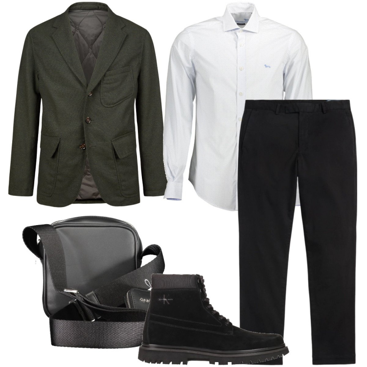 Outfit uomo - La giacca imbottita. Stile Business/Elegante per Ufficio. Abbinamento con stivali e stivaletti, pantaloni, giacche, camicie, portamonete.