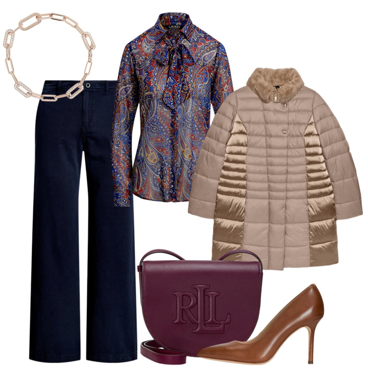 Outfit donna - Dicembre... Come una regina - @monyk. Stile Chic per Tutti i giorni. Abbinamento con braccialetti, pantaloni, décolleté, borse a tracolla, camicie, piumini.