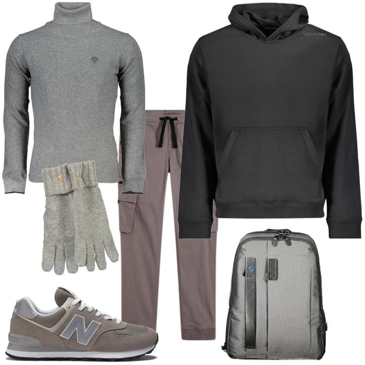 Outfit uomo - Urban fuoriporta. Stile Urban per Tutti i giorni. Abbinamento con pantaloni cargo, sneakers, maglieria, borse sportive, felpe sportive, guanti.