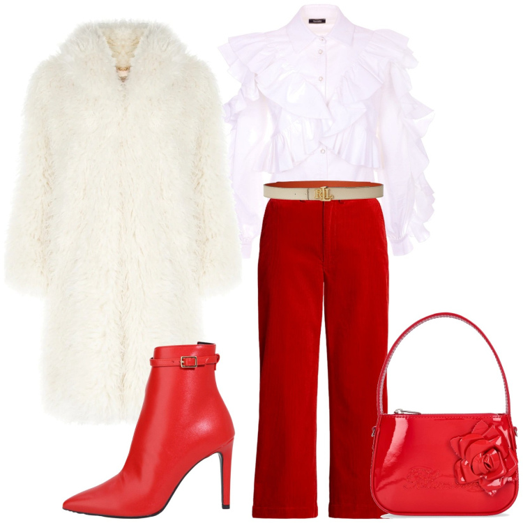 Outfit donna - Pantaloni di velluto. Stile Chic per Tutti i giorni. Abbinamento con cappotti, camicie, stivaletti, cinture, pantaloni, borse a mano.