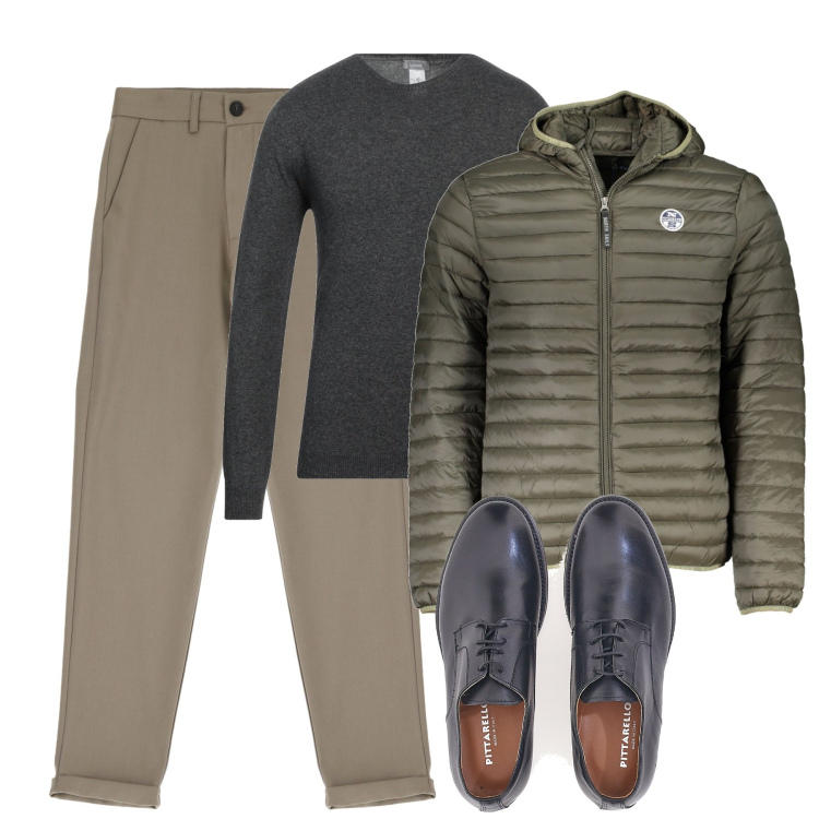Outfit uomo - City. Stile Urban per Tutti i giorni. Abbinamento con pullovers, pantaloni, scarpe stringate, giacche.