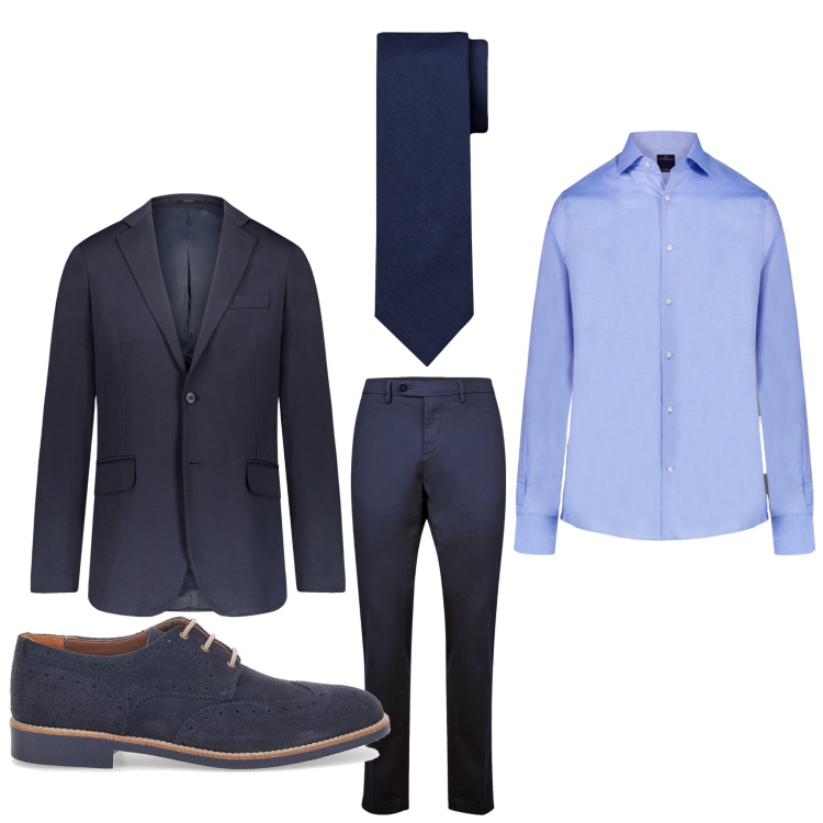 Outfit uomo - Giacca e cravatta. Stile Business/Elegante per Serata speciale. Abbinamento con giacche, camicie, scarpe stringate, cravatte, pantaloni chino.