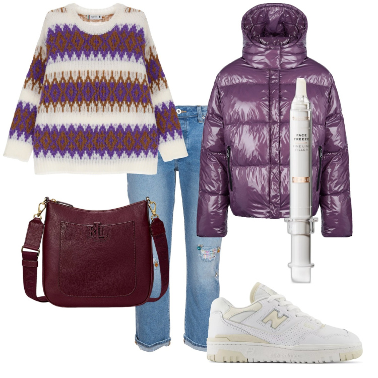 Outfit donna - Tutti i giorni. Stile Urban per Tutti i giorni. Abbinamento con primer, sneakers, maglieria, jeans boyfriend, blazer, borse a tracolla.