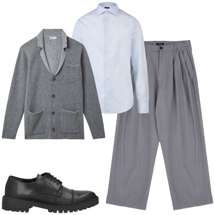 Outfit uomo - City. Stile Urban per Tutti i giorni. Abbinamento con scarpe stringate, giacche, pantaloni, camicie.