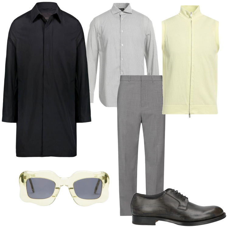 Outfit uomo - I can. Stile Business/Elegante per Ufficio. Abbinamento con scarpe stringate, pantaloni, camicie, cardigans, giacche, occhiali da sole.