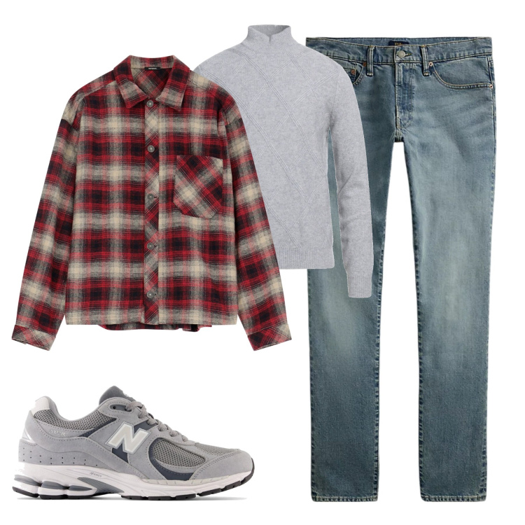 Outfit uomo - City. Stile Casual per Tutti i giorni. Abbinamento con maglieria, sneakers, camicie, jeans.