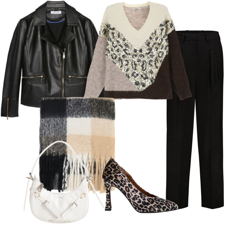 Outfit donna - Per la donna che non deve chiedere mai!!. Stile Urban per Tutti i giorni. Abbinamento con borse a mano, blazer, décolleté, maglieria, stole, pantaloni.